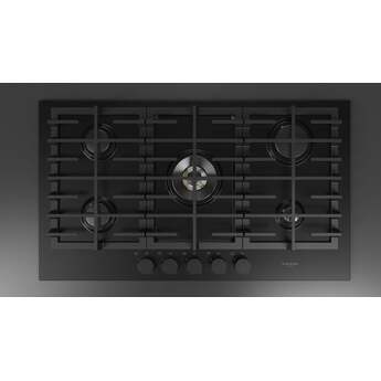 Fulgor Milano F4MTGK36MB1 36 Inch Matteo 400 Series Gas Cooktop, 5 Brass Burners: Matte Matte Black