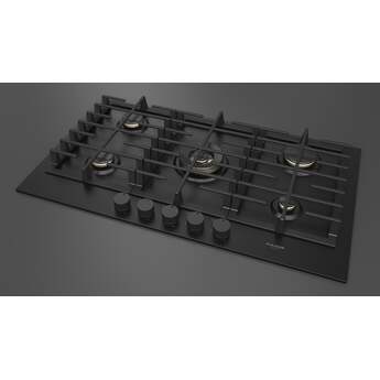 Fulgor Milano F4MTGK36MB1 36 Inch Matteo 400 Series Gas Cooktop, 5 Brass Burners: Matte Matte Black — thumbnail 2