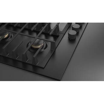 Fulgor Milano F4MTGK36MB1 36 Inch Matteo 400 Series Gas Cooktop, 5 Brass Burners: Matte Matte Black — thumbnail 6
