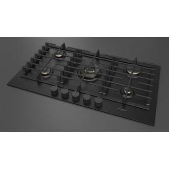 Fulgor Milano F4MTGK36MB1 36 Inch Matteo 400 Series Gas Cooktop, 5 Brass Burners: Matte Matte Black — thumbnail 8
