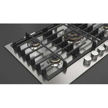 Fulgor Milano F4MTGK36S1 36 Inch Matteo 400 Series Gas Cooktop, 5 Brass Burners: Stainless Stainless Steel — thumbnail 2