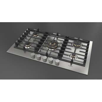 Fulgor Milano F4MTGK36S1 36 Inch Matteo 400 Series Gas Cooktop, 5 Brass Burners: Stainless Stainless Steel — thumbnail 5
