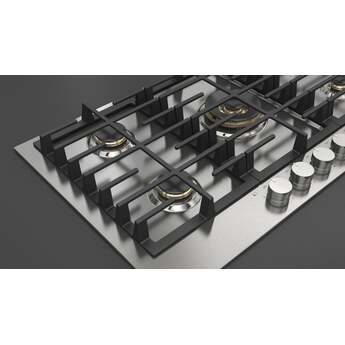 Fulgor Milano F4MTGK36S1 36 Inch Matteo 400 Series Gas Cooktop, 5 Brass Burners: Stainless Stainless Steel — thumbnail 6