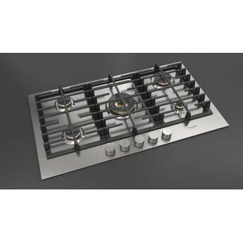 Fulgor Milano F4MTGK36S1 36 Inch Matteo 400 Series Gas Cooktop, 5 Brass Burners: Stainless Stainless Steel — thumbnail 7