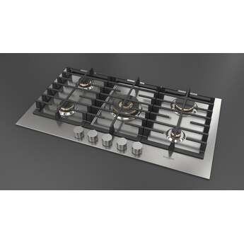 Fulgor Milano F4MTGK36S1 36 Inch Matteo 400 Series Gas Cooktop, 5 Brass Burners: Stainless Stainless Steel — thumbnail 8