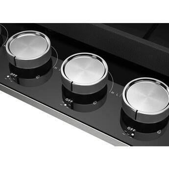 KitchenAid 30 Inch Gas Cooktop with 5 Sealed Burners, 56.2K Total BTUs, 18K BTU Central Burner, Black Glass Cooktop, Continuous Grates, Dishwasher Safe Cast-Iron Grates, Stainless Steel Knobs, LP Convertible Kit Included and ADA Compliant: Black — thumbnail 22