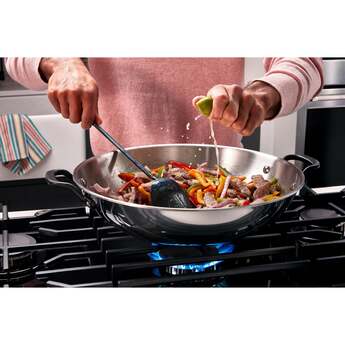 KitchenAid 36 Inch Gas Cooktop with 5 Sealed Burners, 56.2K Total BTUs, 18K BTU Central Burner, Black Glass Cooktop, Continuous Grates, Dishwasher Safe Cast-Iron Grates, Stainless Steel Knobs, LP Convertible Kit Included and ADA Compliant: Black — thumbnail 11