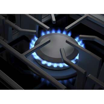 KitchenAid 36 Inch Gas Cooktop with 5 Sealed Burners, 56.2K Total BTUs, 18K BTU Central Burner, Black Glass Cooktop, Continuous Grates, Dishwasher Safe Cast-Iron Grates, Stainless Steel Knobs, LP Convertible Kit Included and ADA Compliant: Black — thumbnail 14