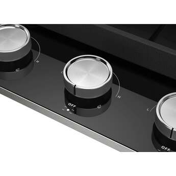 KitchenAid 36 Inch Gas Cooktop with 5 Sealed Burners, 56.2K Total BTUs, 18K BTU Central Burner, Black Glass Cooktop, Continuous Grates, Dishwasher Safe Cast-Iron Grates, Stainless Steel Knobs, LP Convertible Kit Included and ADA Compliant: Black — thumbnail 16