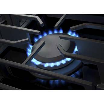 KitchenAid 36 Inch Gas Cooktop with 5 Sealed Burners, 56.2K Total BTUs, 18K BTU Central Burner, Black Glass Cooktop, Continuous Grates, Dishwasher Safe Cast-Iron Grates, Stainless Steel Knobs, LP Convertible Kit Included and ADA Compliant: Black — thumbnail 17