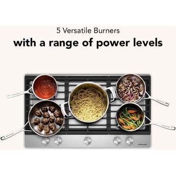 KitchenAid KitchenAid? 36 in. Gas Cooktop with 5 Versatile Burners: Stainless Steel — thumbnail 12