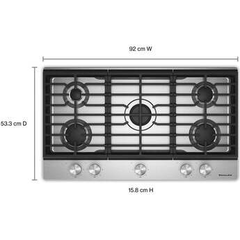 KitchenAid KitchenAid? 36 in. Gas Cooktop with 5 Versatile Burners: Stainless Steel — thumbnail 26