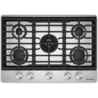 KitchenAid KitchenAid? 30 in. Gas Cooktop with 5 Burners and Integrated Wok Grate: Stainless Steel