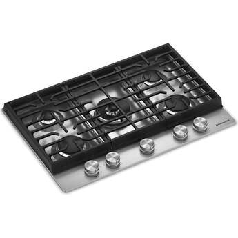 KitchenAid KitchenAid? 30 in. Gas Cooktop with 5 Burners and Integrated Wok Grate: Stainless Steel — thumbnail 3