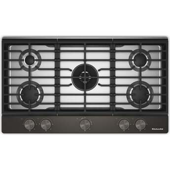 Kitchen Aid KitchenAid 36 in. Gas Cooktop with 5 Burners and Integrated Wok Grate: Black Ore