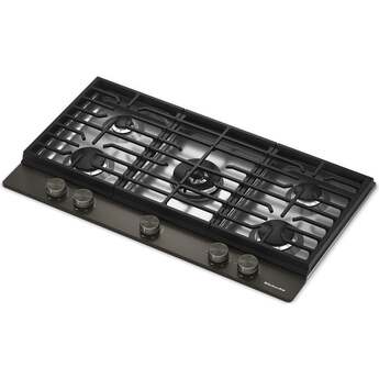 KitchenAid 36 in. Gas Cooktop with 5 Burners and Integrated Wok Grate: Black Ore — thumbnail 7