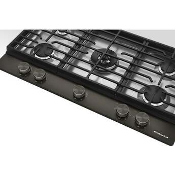 KitchenAid 36 in. Gas Cooktop with 5 Burners and Integrated Wok Grate: Black Ore — thumbnail 9