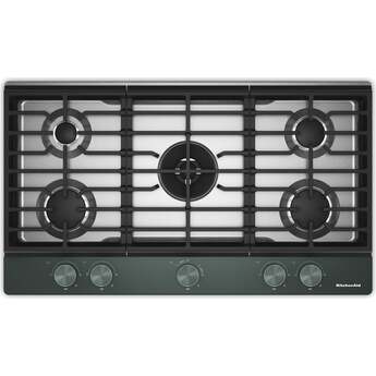 KitchenAid 36 in. Gas Cooktop with 5 Burners and Integrated Wok Grate: Juniper