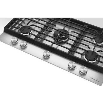KitchenAid 36 in. Gas Cooktop with 5 Burners and Integrated Wok Grate: Stainless Steel — thumbnail 23