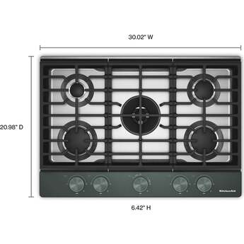 KitchenAid 30 in. Gas Cooktop with 5 Burners and Integrated Wok Grate: Juniper — thumbnail 2