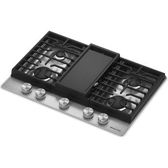 KitchenAid 30 in. Gas Cooktop with 5 Burners and Integrated Wok Grate: Stainless Steel — thumbnail 16