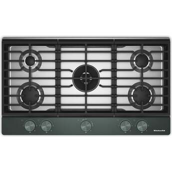 KitchenAid 36 in. Gas Cooktop with 5 Burners and Integrated Wok Grate: Juniper