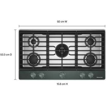 KitchenAid 36 in. Gas Cooktop with 5 Burners and Integrated Wok Grate: Juniper — thumbnail 23