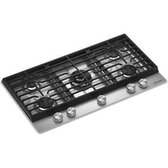 KitchenAid 36 in. Gas Cooktop with 5 Burners and Integrated Wok Grate: Stainless Steel — thumbnail 14