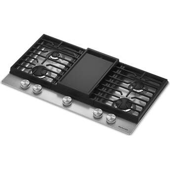 KitchenAid 36 in. Gas Cooktop with 5 Burners and Integrated Wok Grate: Stainless Steel — thumbnail 19
