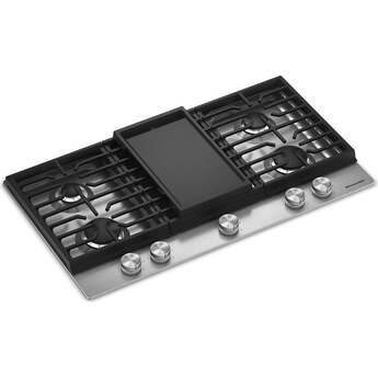 KitchenAid 36 in. Gas Cooktop with 5 Burners and Integrated Wok Grate: Stainless Steel — thumbnail 9