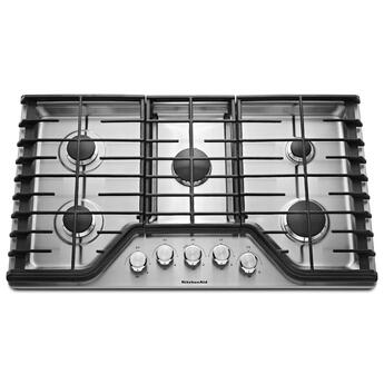 Kitchen Aid KitchenAid 36" Stainless Steel Sealed Burner Natural Gas Cooktop with Center Con