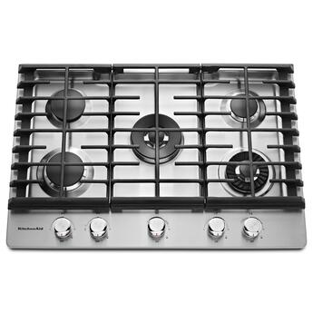 Kitchen Aid KitchenAid 30" Stainless Steel Sealed Burner Natural Gas Cooktop with Backlit Kn