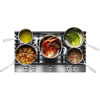 Kitchen Aid KitchenAid 36" Stainless Steel Sealed Burner Natural Gas Cooktop with Backlit Kn — thumbnail 18