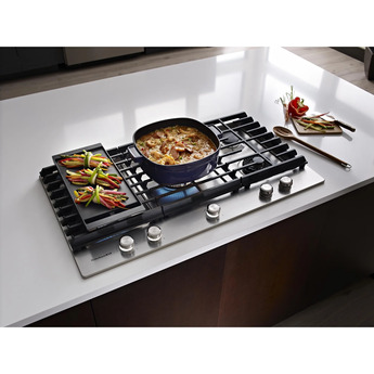 Kitchen Aid KitchenAid 36" Stainless Steel Sealed Burner Natural Gas Cooktop with Backlit Kn — thumbnail 31