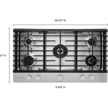 Kitchen Aid KitchenAid 36" Stainless Steel Sealed Burner Natural Gas Cooktop with Backlit Kn — thumbnail 46