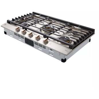 LG Studio CBGS3628N 36" Gas Cooktop, Red LED Knob Accents, 19,000 BTU UltraHeat center Stainless Steel — thumbnail 7