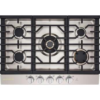LG LG Signature 30 Inch Gas Cooktop, Red Led Knob Accents, 19,000 BTU Ultraheat Center Burner, 5 Sealed Burners And 3 Continuous Heavy-Duty Cast Iron Grates, Metal Knob: Stainless Steel — thumbnail 2
