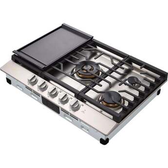 LG LG Signature 30 Inch Gas Cooktop, Red Led Knob Accents, 19,000 BTU Ultraheat Center Burner, 5 Sealed Burners And 3 Continuous Heavy-Duty Cast Iron Grates, Metal Knob: Stainless Steel — thumbnail 6