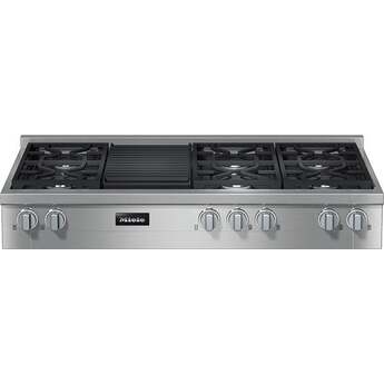 Miele 48" All Gas Rangetop: Clean Touch Steel, Natural Gas