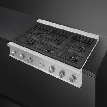 Smeg RTU366GX Portofino Series 36 Inch Gas Sealed Burner Rangetop — thumbnail 3