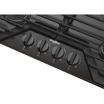 Whirlpool WCGK5030PV 30 Inch Gas Cooktop, 4 Burner: Black Stainless Black Stainless — thumbnail 2