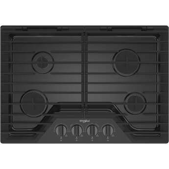 Whirlpool WCGK5030PV 30 Inch Gas Cooktop, 4 Burner: Black Stainless Black Stainless — thumbnail 30