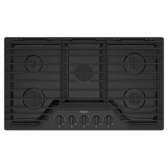 Whirlpool WCGK5036PB 36 Inch Gas Cooktop Black