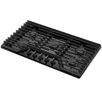 Whirlpool WCGK5036PB 36 Inch Gas Cooktop Black — thumbnail 4