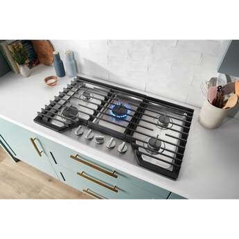 Whirlpool WCGK5036PV 36 Inch Gas Cooktop Black Stainless — thumbnail 14