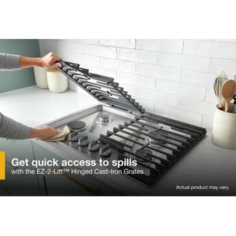 Whirlpool WCGK5036PV 36 Inch Gas Cooktop Black Stainless — thumbnail 17