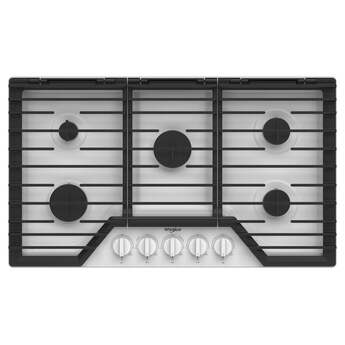 Whirlpool WCGK5036PW 36 Inch Gas Cooktop White