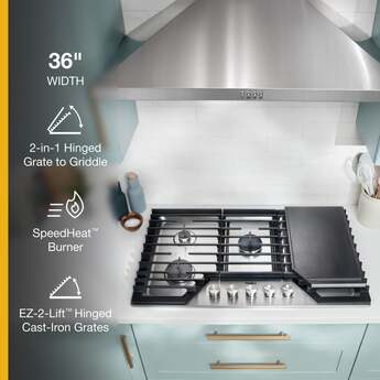 Whirlpool WCGK7536PS 36 Inch Gas Cooktop, 5 Burner: Stainless Stainless Steel — thumbnail 32