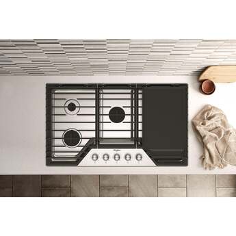 Whirlpool WCGK7536PS 36 Inch Gas Cooktop, 5 Burner: Stainless Stainless Steel — thumbnail 39