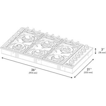 Z Line ZLINE RC36PBT 36 Inch Gas Sealed Burner Cooktop — thumbnail 23